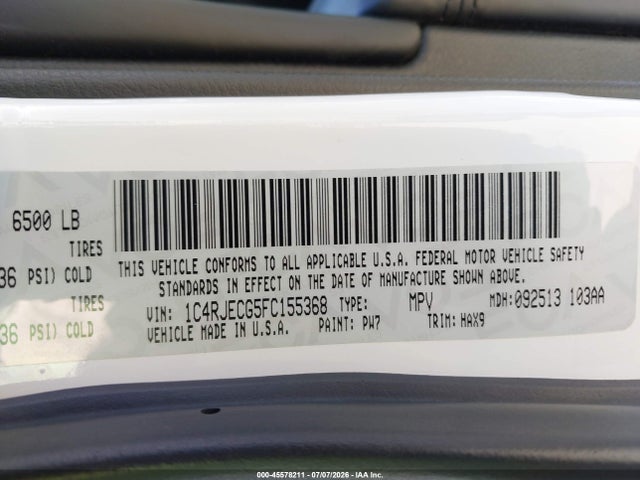 1C4RJECG5FC155368 Jeep Grand Cherokee High Altitude