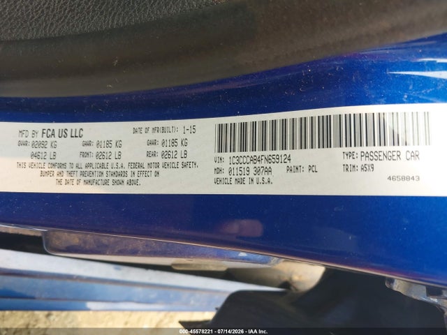 Chrysler 200 Limited 2015 1C3CCCAB4FN659124 Image 9