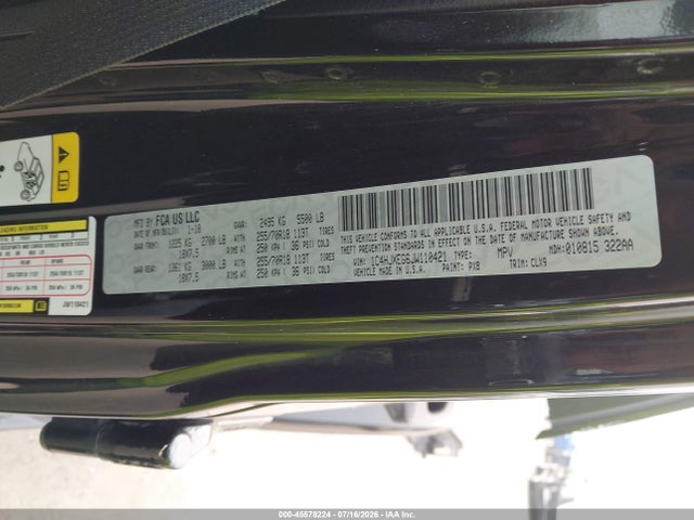Aukcja sprzedaży 2018 Jeep Wrangler Unlimited Sahara 4x4, vin: 1C4HJXEG6JW110421, numer aukcji: 45578224