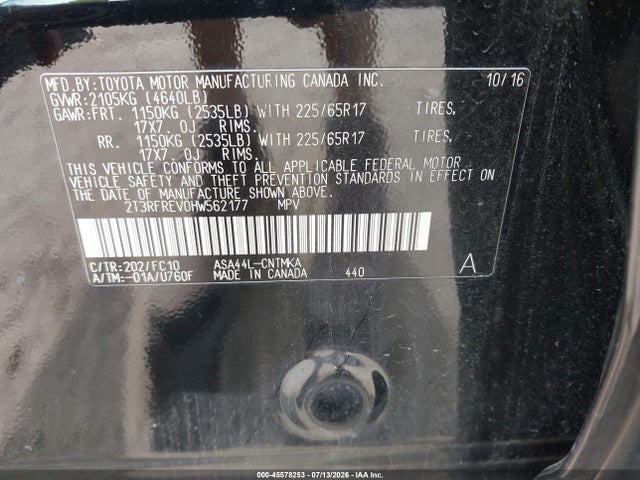 Toyota Rav4 Xle 2017 2T3RFREV0HW562177 Image 9