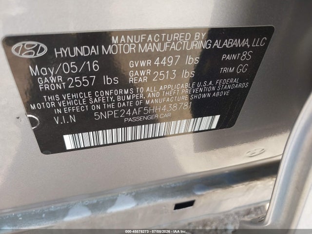 Hyundai Sonata 2017 5NPE24AF5HH438781 Image 9
