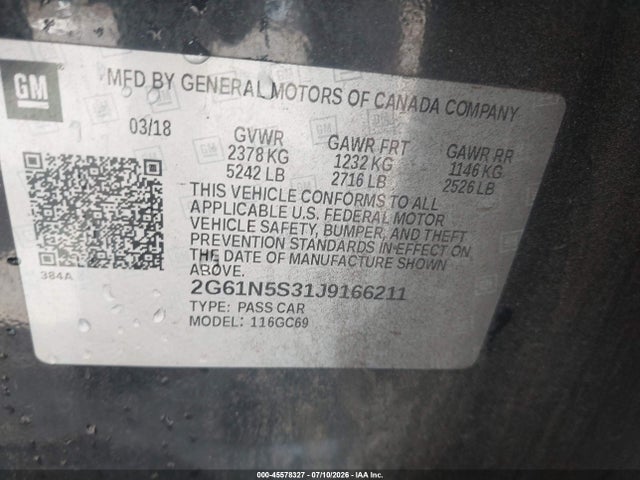 Продаж на аукціоні авто 2018 Cadillac Xts Luxury, vin: 2G61N5S31J9166211, номер лоту: 45578327