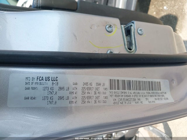Продажа на аукционе авто 2019 Jeep Cherokee Latitude Plus 4x4, vin: 1C4PJMLXXKD271364, номер лота: 45578384