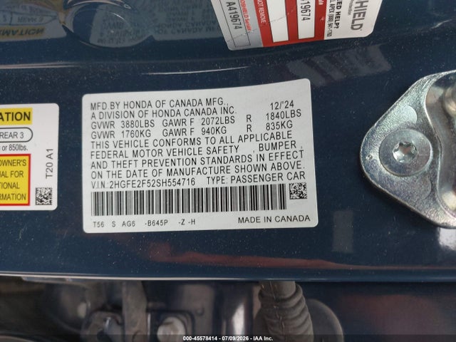 2HGFE2F52SH554716 Honda Civic Sport