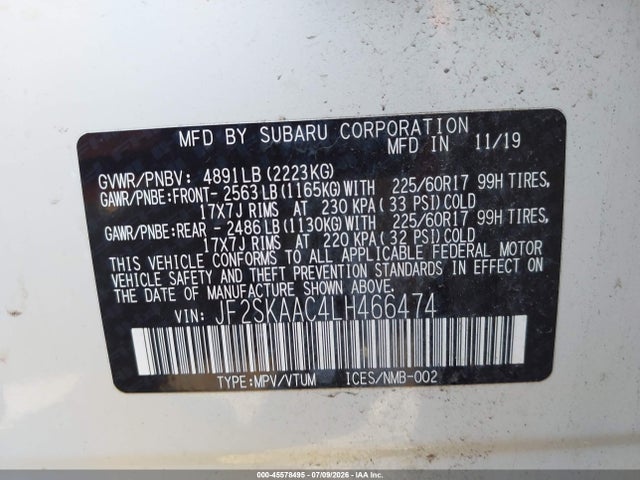 Subaru Forester 2020 JF2SKAAC4LH466474 Image 9