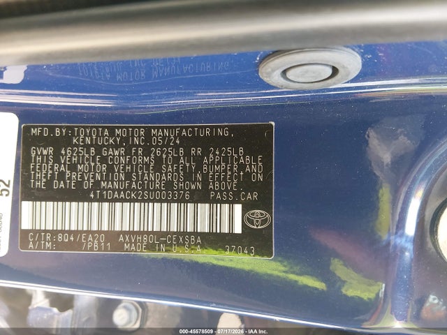 2025 Toyota Camry Se მანქანა იყიდება აუქციონზე, vin: 4T1DAACK2SU003376, აუქციონის ნომერი: 45578509