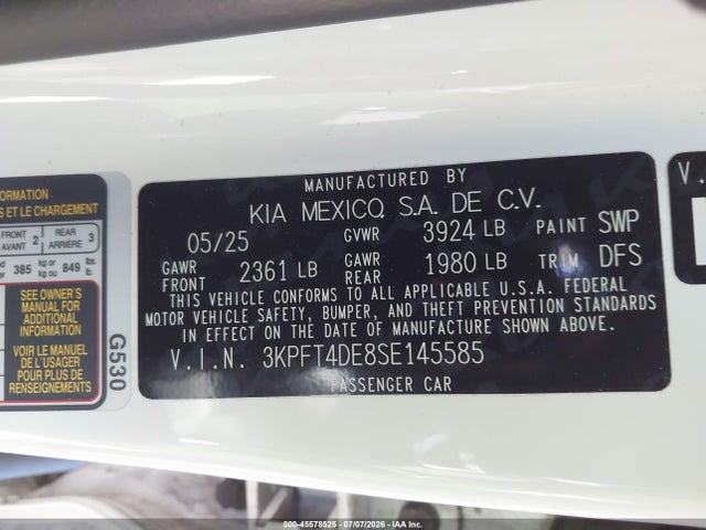 KIA K4 Lx 2025 3KPFT4DE8SE145585 Image 9
