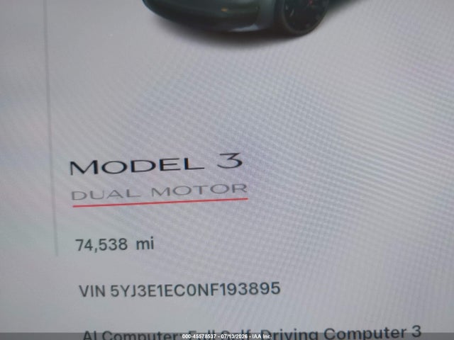Продаж на аукціоні авто 2022 Tesla Model 3 Performance Dual Motor All-wheel Drive, vin: 5YJ3E1EC0NF193895, номер лоту: 45578537