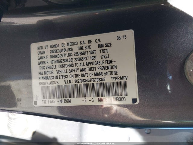 Honda CR-V EX 2015 3CZRM3H57FG708368 Image 9