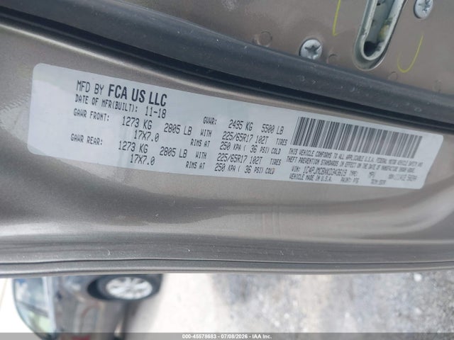 2019 Jeep Cherokee Latitude 4x4 მანქანა იყიდება აუქციონზე, vin: 1C4PJMCBXKD343619, აუქციონის ნომერი: 45578683