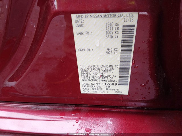 Nissan Altima 2.5 Sl 2014 1N4AL3AP2EN332689 Image 9