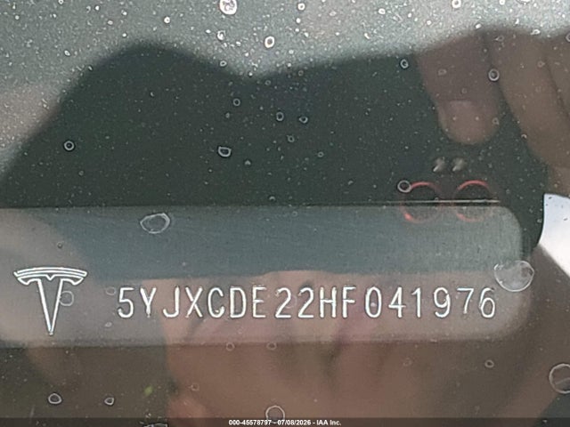 Auction sale of the 2017 Tesla Model X, vin: 5YJXCDE22HF041976, lot number: 45578797