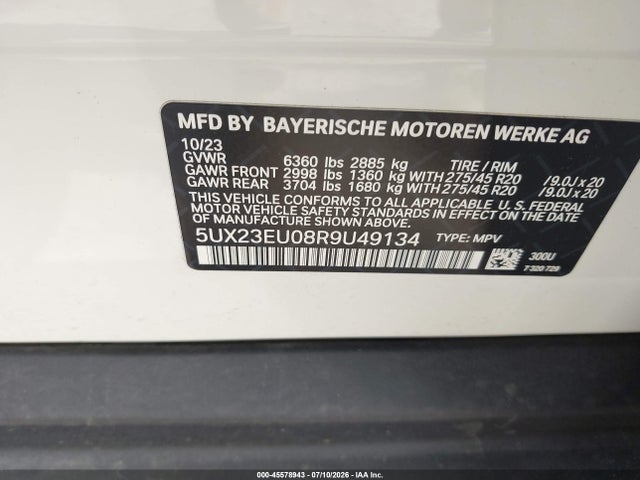Aukcja sprzedaży 2024 Bmw X5 Xdrive40i, vin: 5UX23EU08R9U49134, numer aukcji: 45578943