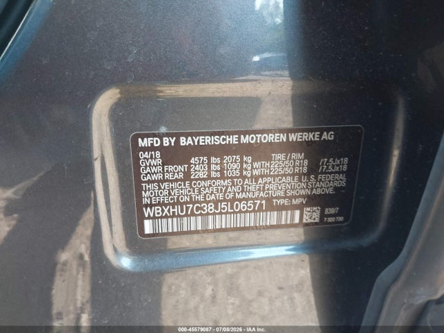 Aukcja sprzedaży 2018 Bmw X1 Sdrive28i, vin: WBXHU7C38J5L06571, numer aukcji: 45579087