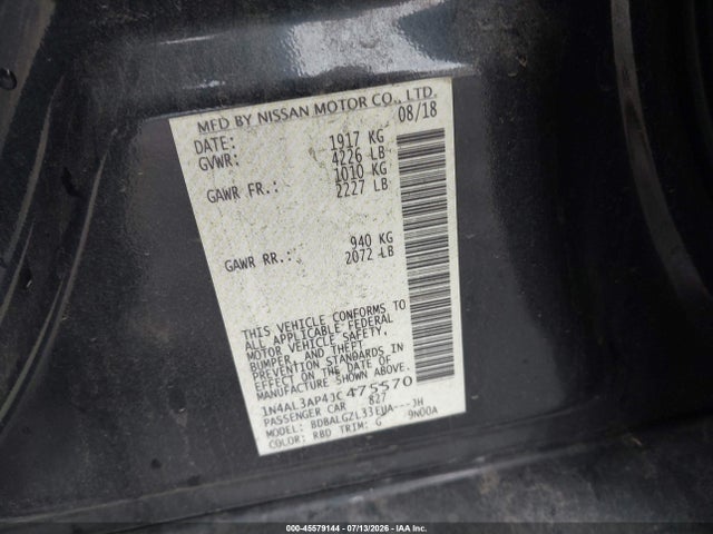 Nissan Altima 2.5 S 2018 1N4AL3AP4JC475570 Image 9