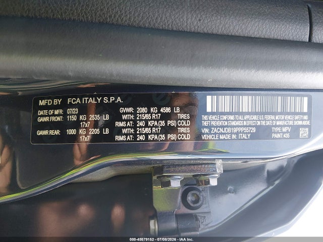 ZACNJDB19PPP55729 Jeep Renegade Upland 4x4