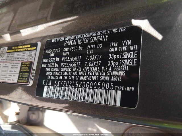 Продажа на аукционе авто 2013 Hyundai Santa Fe Sport, vin: 5XYZU3LB8DG005005, номер лота: 45579180