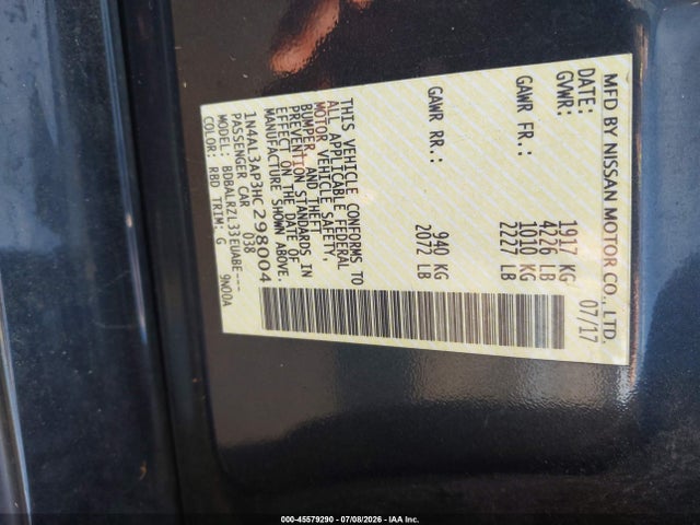 1N4AL3AP3HC298004 Nissan Altima 2.5 Sl