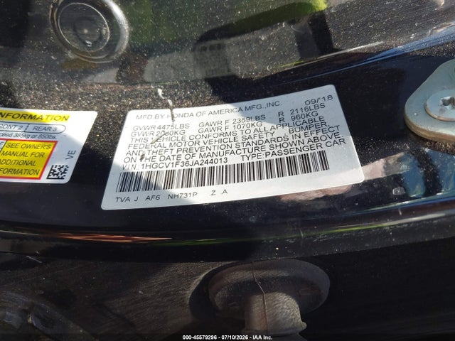 1HGCV1F36JA244013 Honda Accord Sport