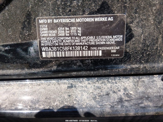 BMW 320i 2015 WBA3B1C58FK138142 Image 9