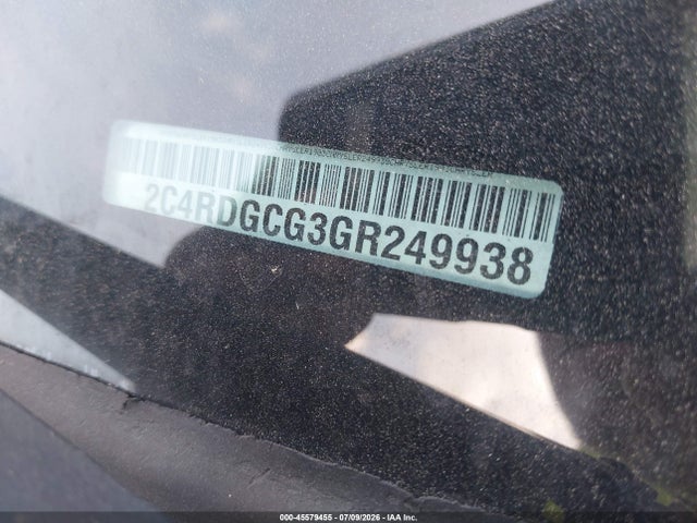 45579455 :رقم المزاد ، 2C4RDGCG3GR249938 vin ، 2016 Dodge Grand Caravan Sxt مزاد بيع