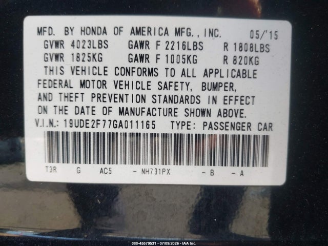 Acura Ilx Premium Package/technology Plus Package 2016 19UDE2F77GA011165 Image 9