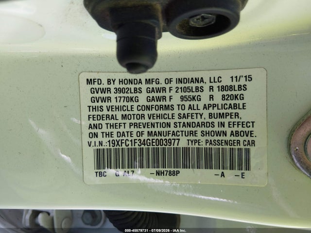 19XFC1F34GE003977 Honda Civic Ex-t