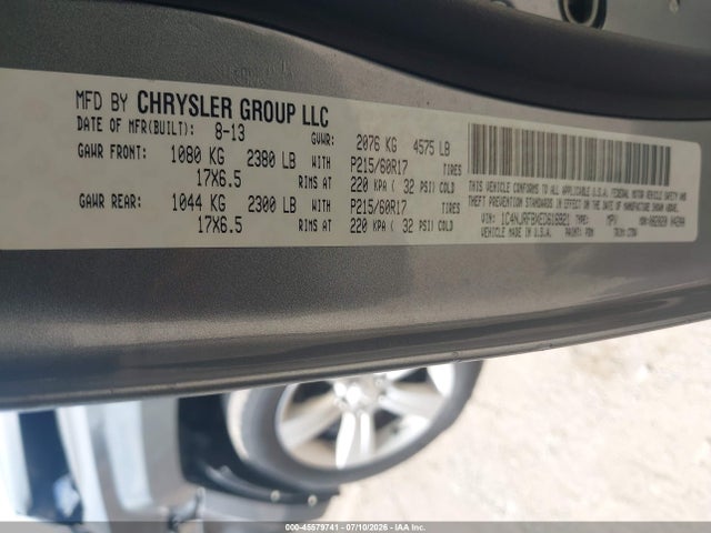 2014 Jeep Patriot Latitude მანქანა იყიდება აუქციონზე, vin: 1C4NJRFBXED616921, აუქციონის ნომერი: 45579741