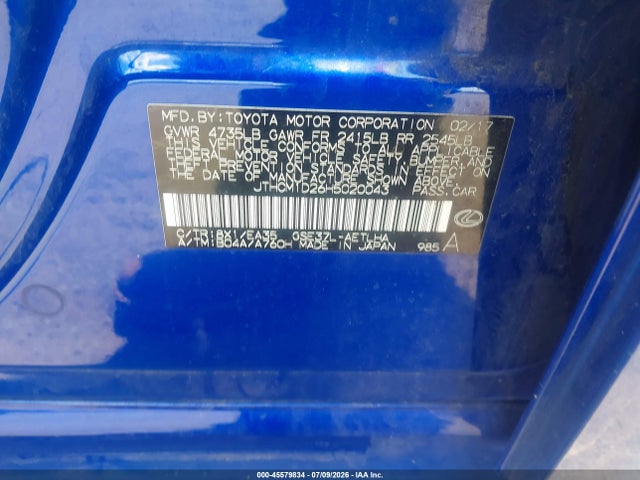 Продажа на аукционе авто 2017 Lexus Is 300, vin: JTHCM1D26H5020043, номер лота: 45579834
