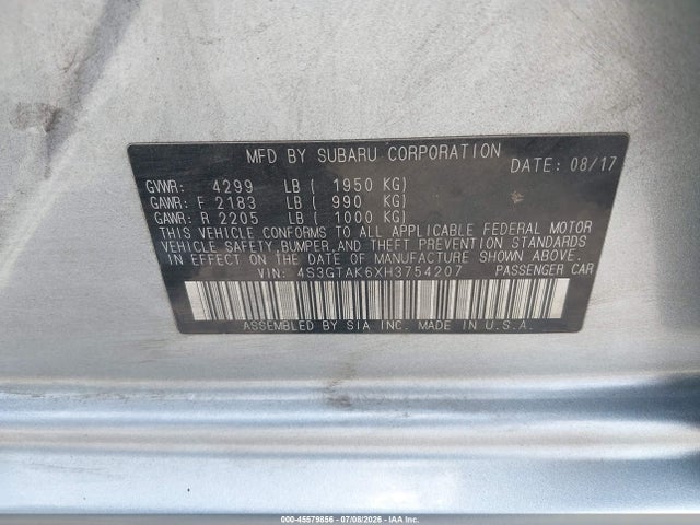 4S3GTAK6XH3754207 Subaru Impreza 2.0i Sport