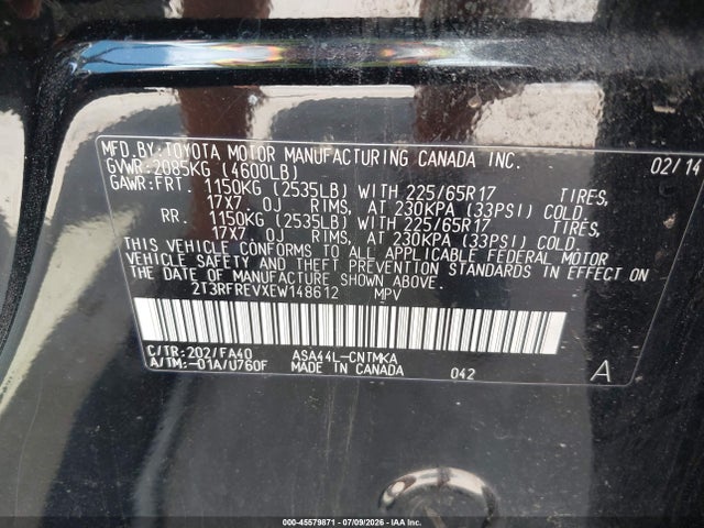 Toyota Rav4 Xle 2014 2T3RFREVXEW148612 Image 9