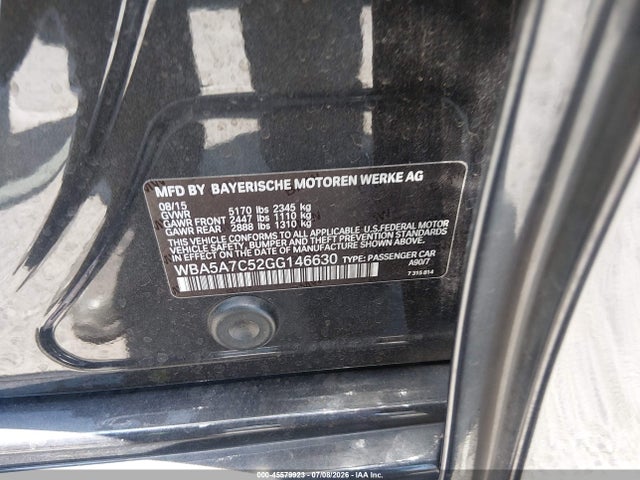 BMW 528i Xdrive 2016 WBA5A7C52GG146630 Image 9