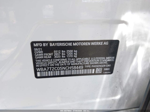BMW 740 I 2022 WBA7T2C05NCH58449 Image 9
