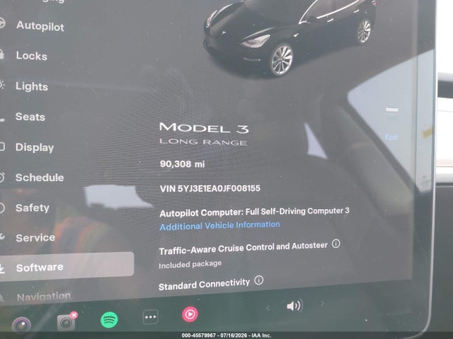 Продажа на аукционе авто 2018 Tesla Model 3 Long Range/mid Range, vin: 5YJ3E1EA0JF008155, номер лота: 45579967