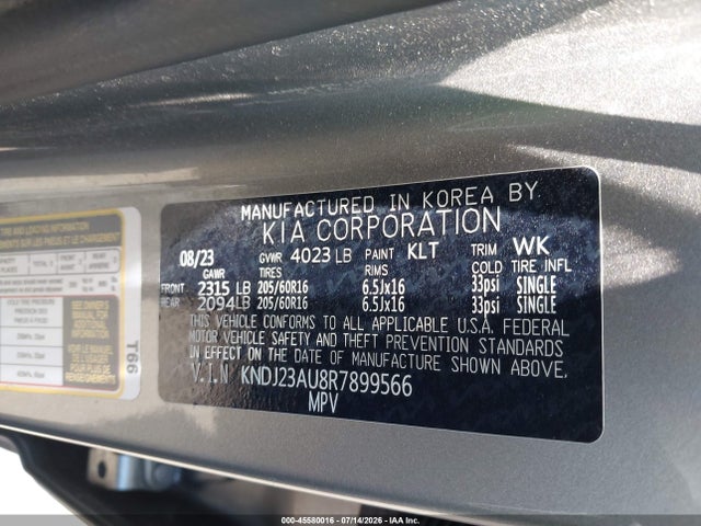 KIA SOUL LX 2024 KNDJ23AU8R7899566 Image 9