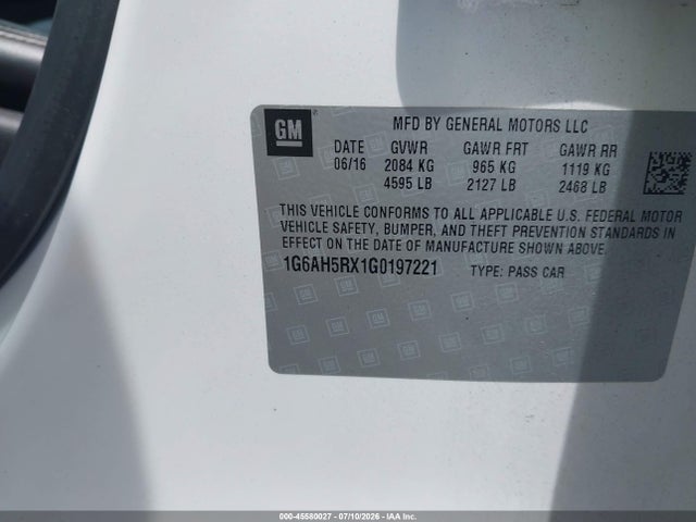 1G6AH5RX1G0197221 Cadillac Ats Luxury Collection