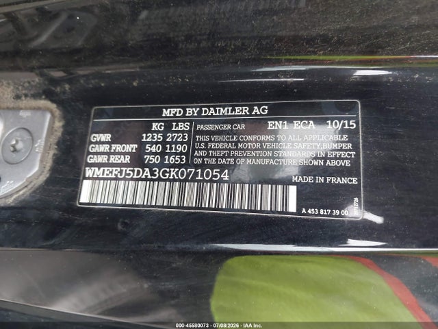 Smart Fortwo Pure 2016 WMEFJ5DA3GK071054 Image 9