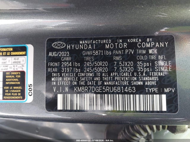 Hyundai Palisade Calligraphy 2024 KM8R7DGE5RU681463 Image 9
