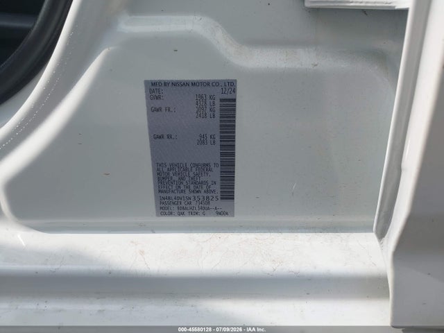 1N4BL4DV1SN353825 Nissan Altima Sv Fwd
