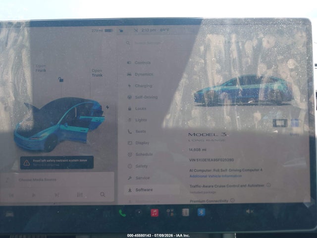Продаж на аукціоні авто 2025 Tesla Model 3 Long Range Rear-wheel Drive/standard Rear-wheel Drive, vin: 5YJ3E1EA9SF025280, номер лоту: 45580143