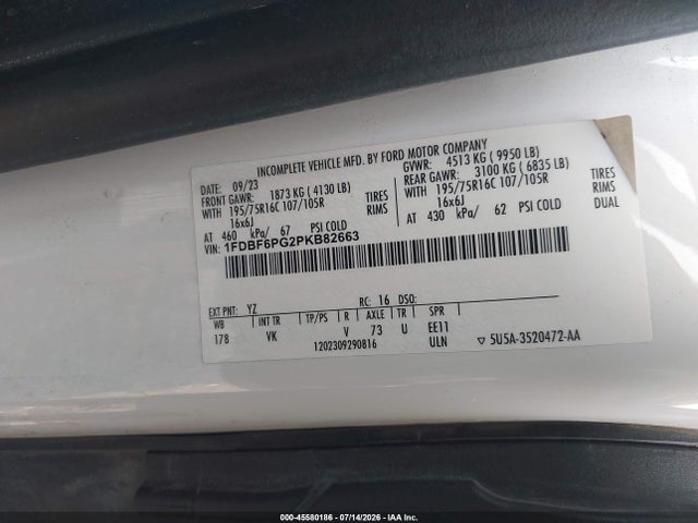 Продаж на аукціоні авто 2023 Ford Transit-350 Cutaway, vin: 1FDBF6PG2PKB82663, номер лоту: 45580186