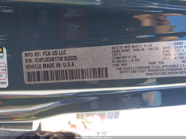 Продажа на аукционе авто 2026 Jeep Wrangler Willys 4x4, vin: 1C4PJXDN1TW152025, номер лота: 45580239