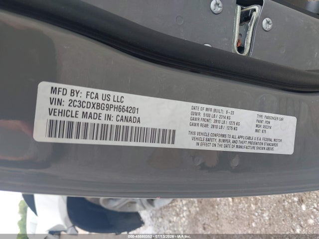 Продажа на аукционе авто 2023 Dodge Charger Sxt, vin: 2C3CDXBG9PH664201, номер лота: 45580352