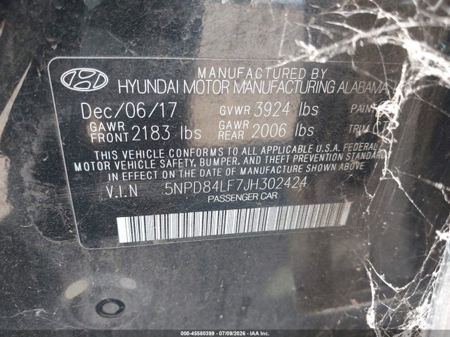 Hyundai Elantra Value Edition 2018 5NPD84LF7JH302424 Image 9