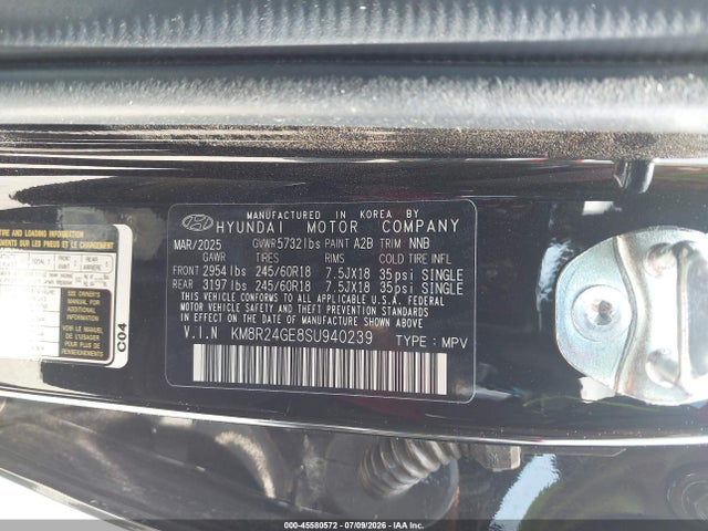 Aukcja sprzedaży 2025 Hyundai Palisade Sel, vin: KM8R24GE8SU940239, numer aukcji: 45580572