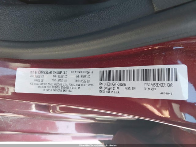 Chrysler 200 Limited 2015 1C3CCCAB0FN581683 Image 9