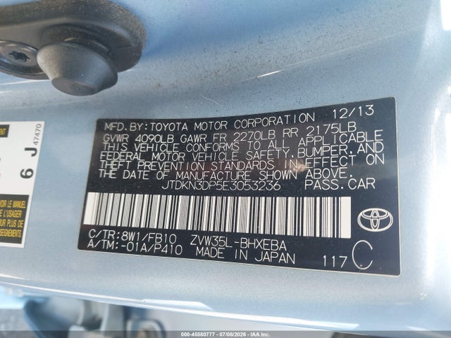 Toyota PRIUS PLUG-IN 2014 JTDKN3DP5E3053236 Image 9