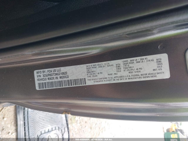 2022 Ram 1500 Classic Tradesman  4x2 8' Box მანქანა იყიდება აუქციონზე, vin: 3C6JR6DT3NG210622, აუქციონის ნომერი: 45580805