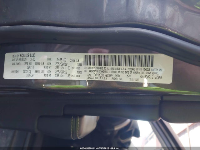 1C4PJMDSXFW693244 Jeep Cherokee Limited