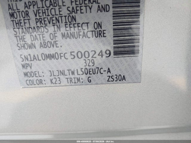 Infiniti QX60 2015 5N1AL0MM0FC500249 Image 9